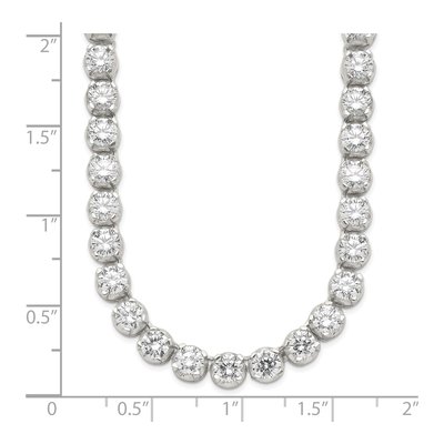 Sterling Silver CZ Fancy Mulitple Pendant Necklace – view 6