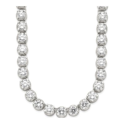 Sterling Silver CZ Fancy Mulitple Pendant Necklace