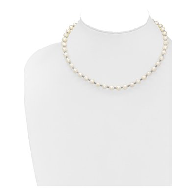 Sterling Silver Freshwater Cultured Pearl Round Necklace – view 4