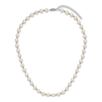Sterling Silver Freshwater Cultured Pearl Round Necklace – view 5