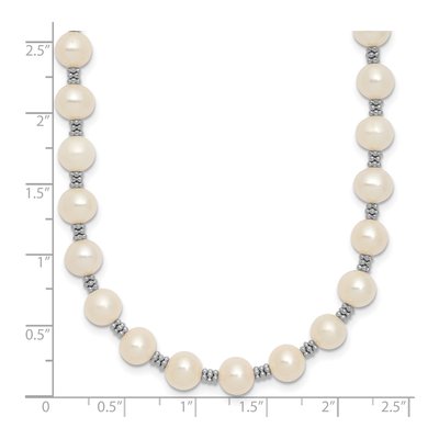 Sterling Silver Freshwater Cultured Pearl Round Necklace – view 6