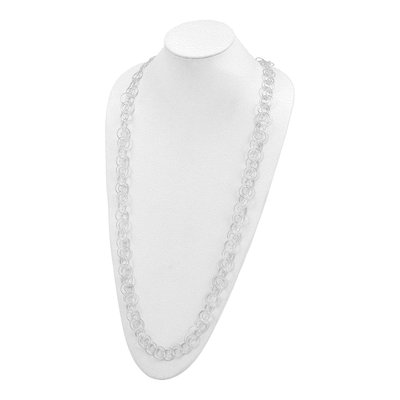 Sterling Silver Fancy Link Necklace – view 3
