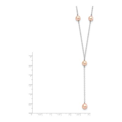 Sterling Silver Pink Freshwater Cultured Pearl Y-Drop Necklace – view 4