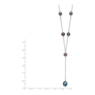 Sterling Silver Black Freshwater Cultured Pearl Y-Drop Necklace – view 4