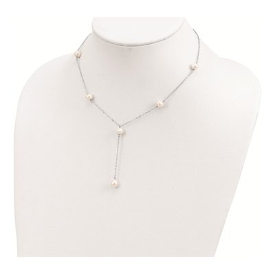 Sterling Silver Freshwater Cultured Pearl Y-Drop Necklace – view 5