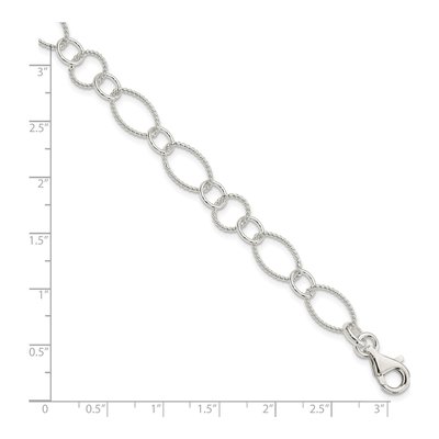 Sterling Silver 8mm Handmade Fancy Link Chain Bracelet – view 5
