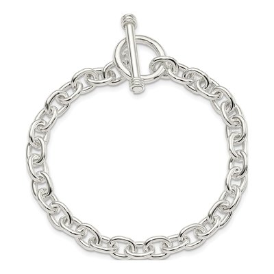 Sterling Silver 6.25mm Handmade Fancy Toggle Link Chain Bracelet – view 4
