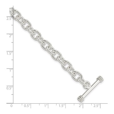 Sterling Silver 6.25mm Handmade Fancy Toggle Link Chain Bracelet – view 5