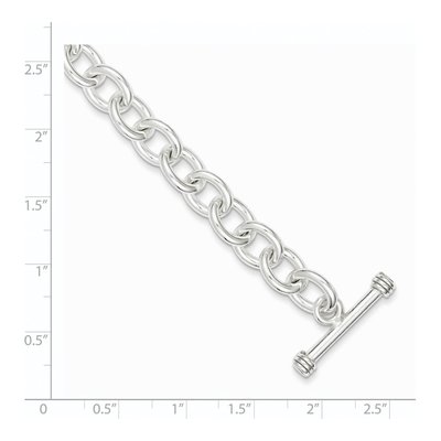 Sterling Silver 8mm Handmade Fancy Toggle Link Chain Bracelet – view 2