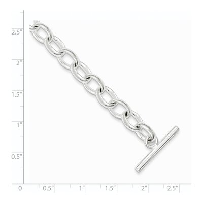 Sterling Silver 8.25mm Handmade Fancy Toggle Link Chain Bracelet – view 3