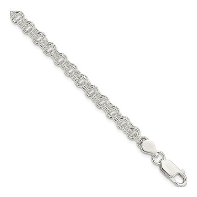 Sterling Silver 4.8mm Handmade Fancy Link Chain Bracelet