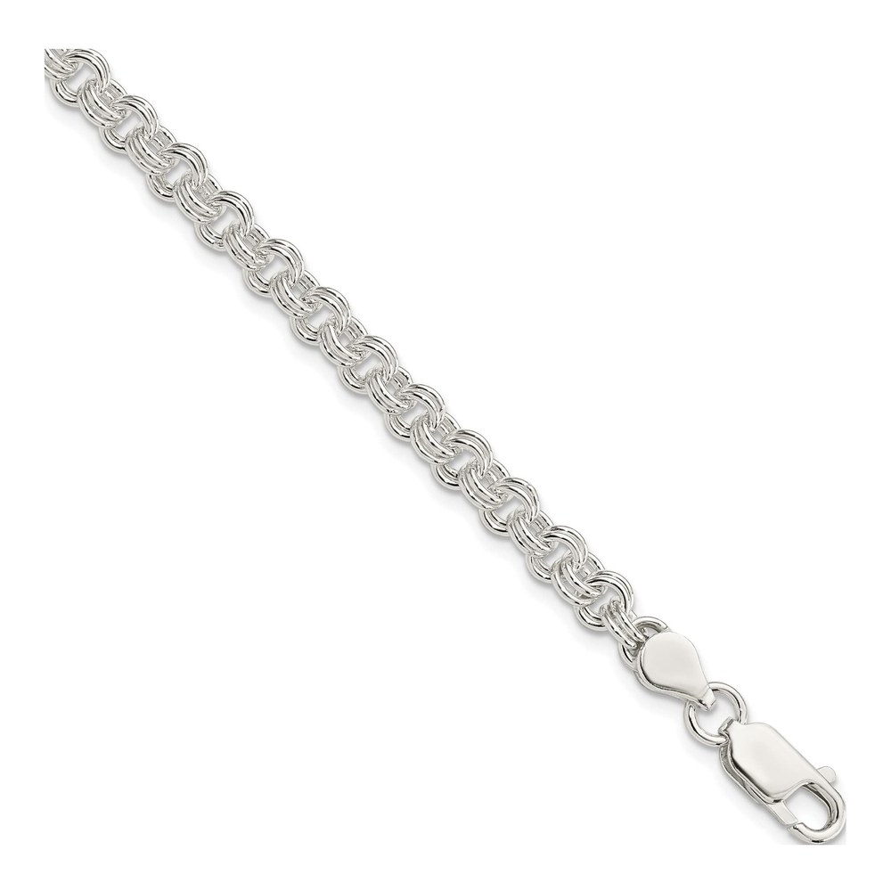 7 Inch Sterling Silver 4.8mm Fancy Link Bracelet with Lobster Clasp