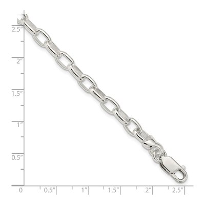 Sterling Silver 6mm Handmade Fancy Link Chain Bracelet – view 4