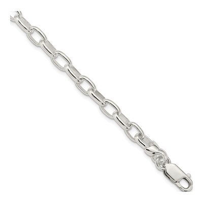 Sterling Silver 6mm Handmade Fancy Link Chain Bracelet
