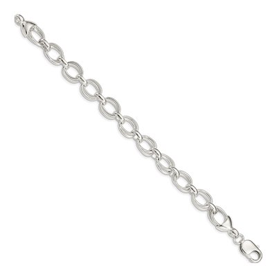 Sterling Silver 11mm Handmade Fancy Link Chain Bracelet – view 3