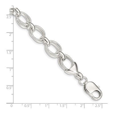 Sterling Silver 11mm Handmade Fancy Link Chain Bracelet – view 5