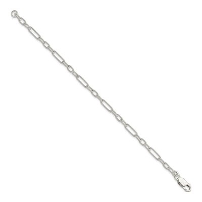 Sterling Silver 5mm Handmade Fancy Link Chain Bracelet – view 3