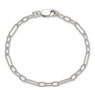 Sterling Silver 5mm Handmade Fancy Link Chain Bracelet – view 4