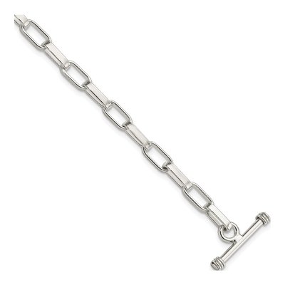 Sterling Silver 5mm Handmade Fancy Link Chain Bracelet