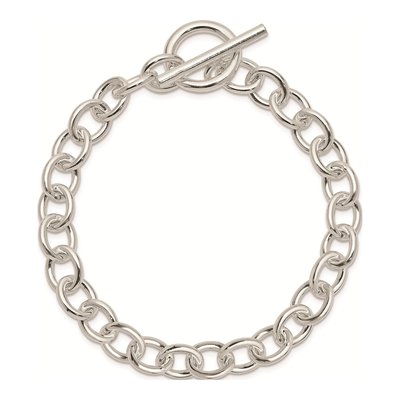 Sterling Silver 8mm Handmade Fancy Link Chain Bracelet – view 3