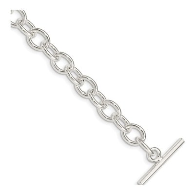 Sterling Silver 8mm Handmade Fancy Link Chain Bracelet