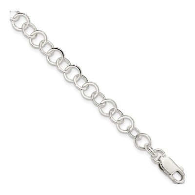 Sterling Silver Fancy Link Charm Bracelet