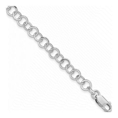 Sterling Silver Fancy Link Charm Bracelet