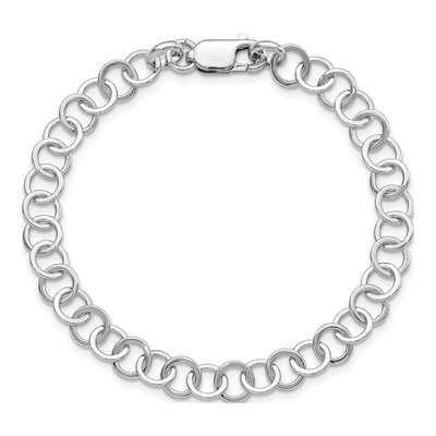 Sterling Silver Fancy Link Charm Bracelet – view 4