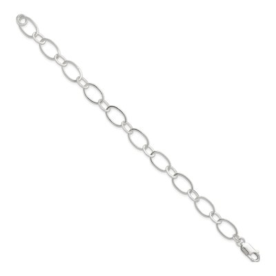 Sterling Silver 9mm Handmade Fancy Link Chain Bracelet – view 3