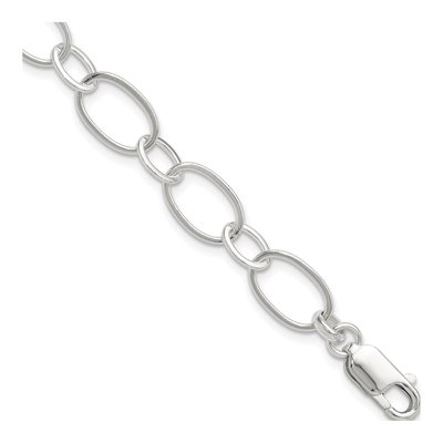 Sterling Silver 9mm Handmade Fancy Link Chain Bracelet