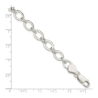 Sterling Silver 7mm Handmade Fancy Link Chain Bracelet – view 5
