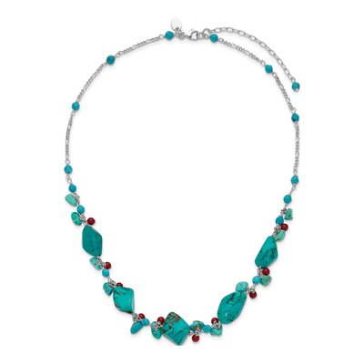 Sterling Silver Turquoise Dyed Howlite Coral Necklace – view 6