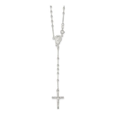 Sterling Silver Rosary Necklace
