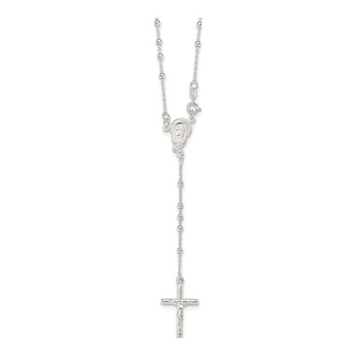 Sterling Silver Rosary Necklace