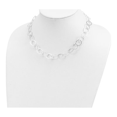 Sterling Silver Hammered Fancy Necklace – view 5