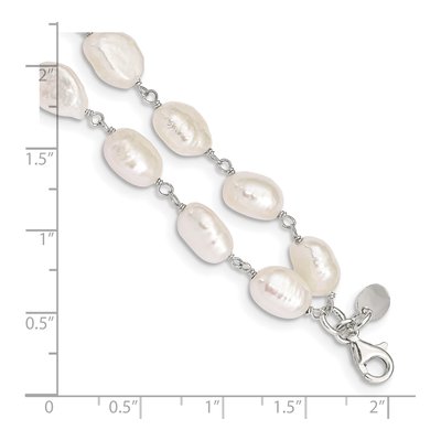 Sterling Silver Freshwater Cultured Pearl Baroque 2-Strand Bracelet – view 4
