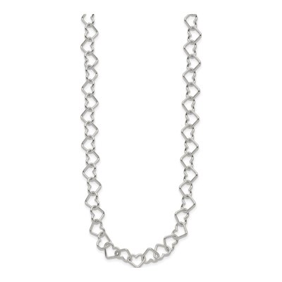 Sterling Silver Heart Link Necklace – view 3