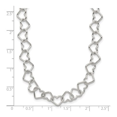 Sterling Silver Heart Link Necklace – view 6