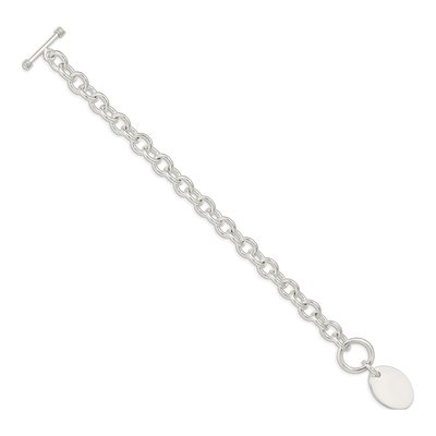 Sterling Silver 8mm Handmade Oval Disc Cable Chain Bracelet – view 3