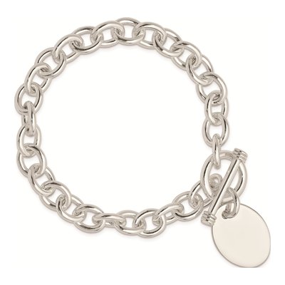 Sterling Silver 8mm Handmade Oval Disc Cable Chain Bracelet – view 4
