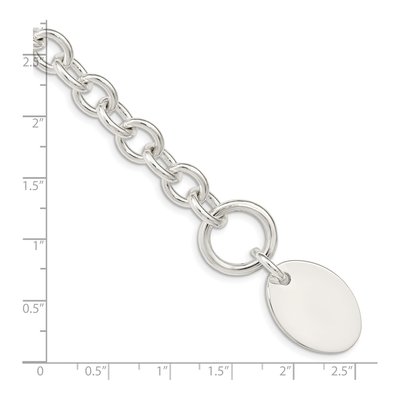 Sterling Silver 8mm Handmade Oval Disc Cable Chain Bracelet – view 5