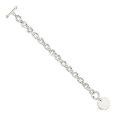 Sterling Silver 8mm Handmade Disc Cable Chain Bracelet – view 3