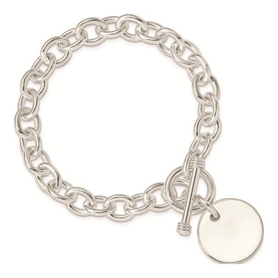 Sterling Silver 8mm Handmade Disc Cable Chain Bracelet – view 4