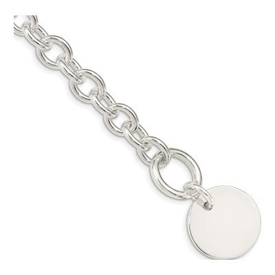 Sterling Silver 8mm Handmade Disc Cable Chain Bracelet