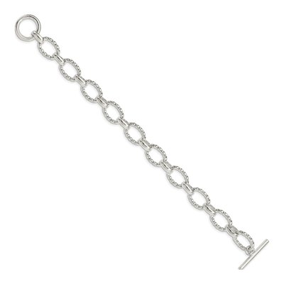 Sterling Silver 12mm Fancy Link Chain Bracelet – view 3