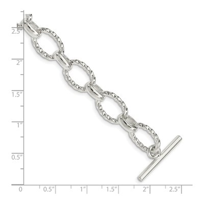 Sterling Silver 12mm Fancy Link Chain Bracelet – view 5