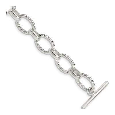 Sterling Silver 12mm Fancy Link Chain Bracelet