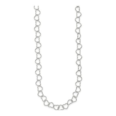 Sterling Silver Fancy Heart Link Necklace – view 3