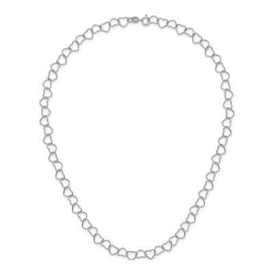 Sterling Silver Fancy Heart Link Necklace – view 5