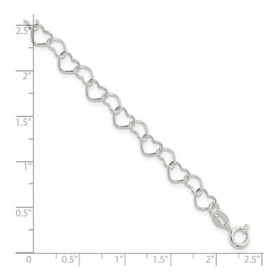 Sterling Silver Heart Link Bracelet – view 3